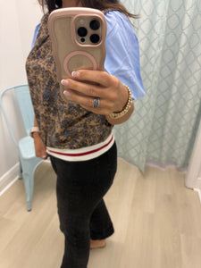 Voy women's shirt Mixed solid and floral