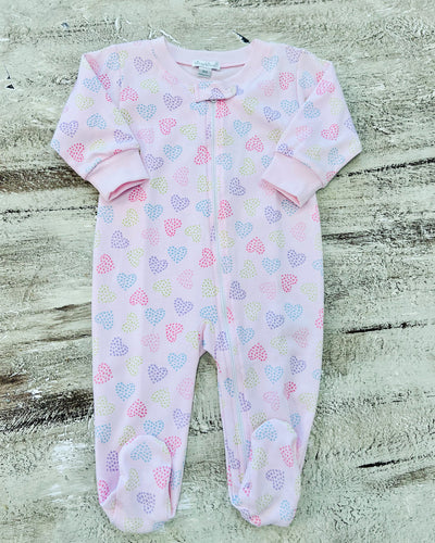 Kissy Kissy Pink Heart Footie