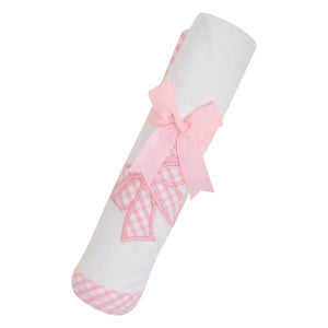 Three Marthas Pink Bow Swaddle Blanket