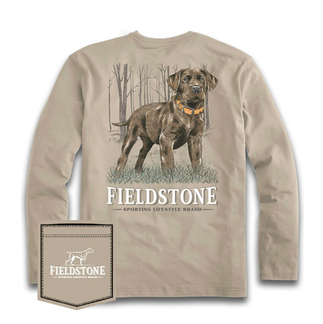 Fieldstone Mens Retriever Puppy Long Sleeve Shirt