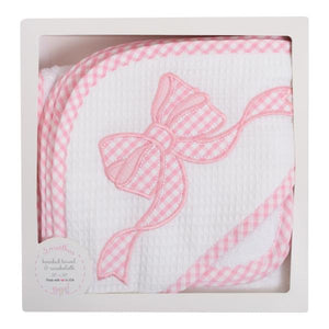 Three Marthas Pink Bow Hooded Towel