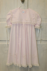 Auraluz Pink Square Bib Lace Dress 2273