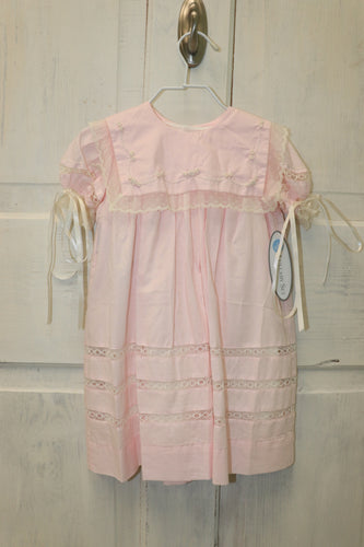 Lullaby Set Square Neck Pink Dress with Ecru Lace