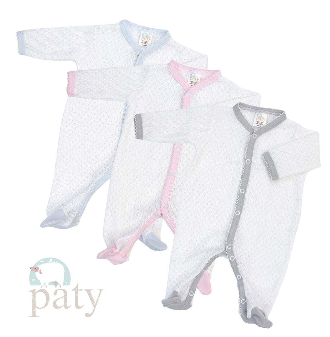 Paty White w/ Pink Footie with Cotton Trim
