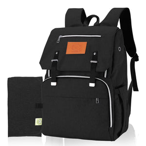 KeaBabies Black Explorer Backpack With Changing Pad